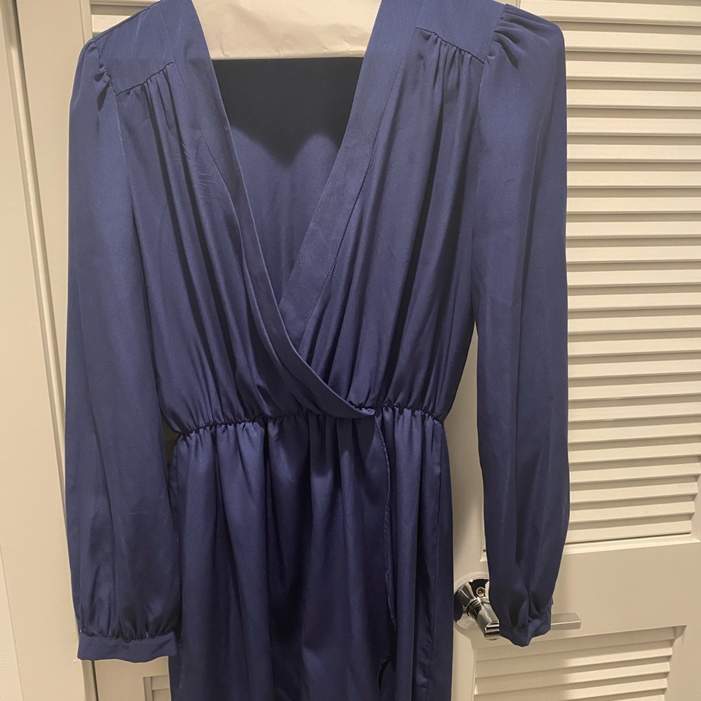 Honey Punch Navy Long Sleeve Dress